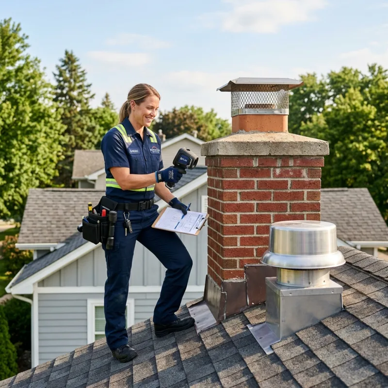 Technician inspecting a Jacana roof cavity and ductwork for a dead bird